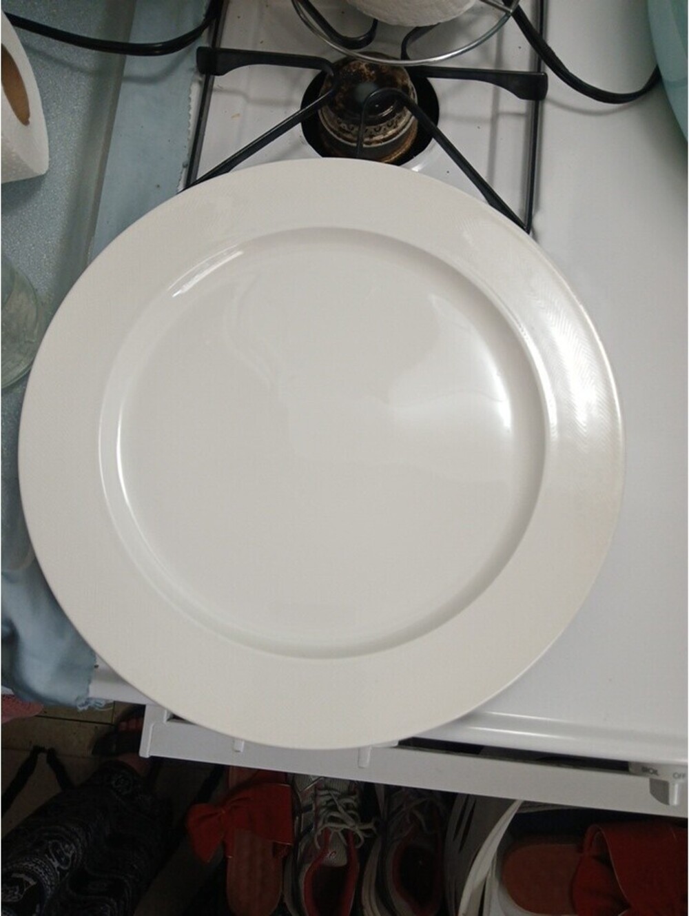 Villeroy & Boch "Look" White Herringbone Dinner Plate — Disc